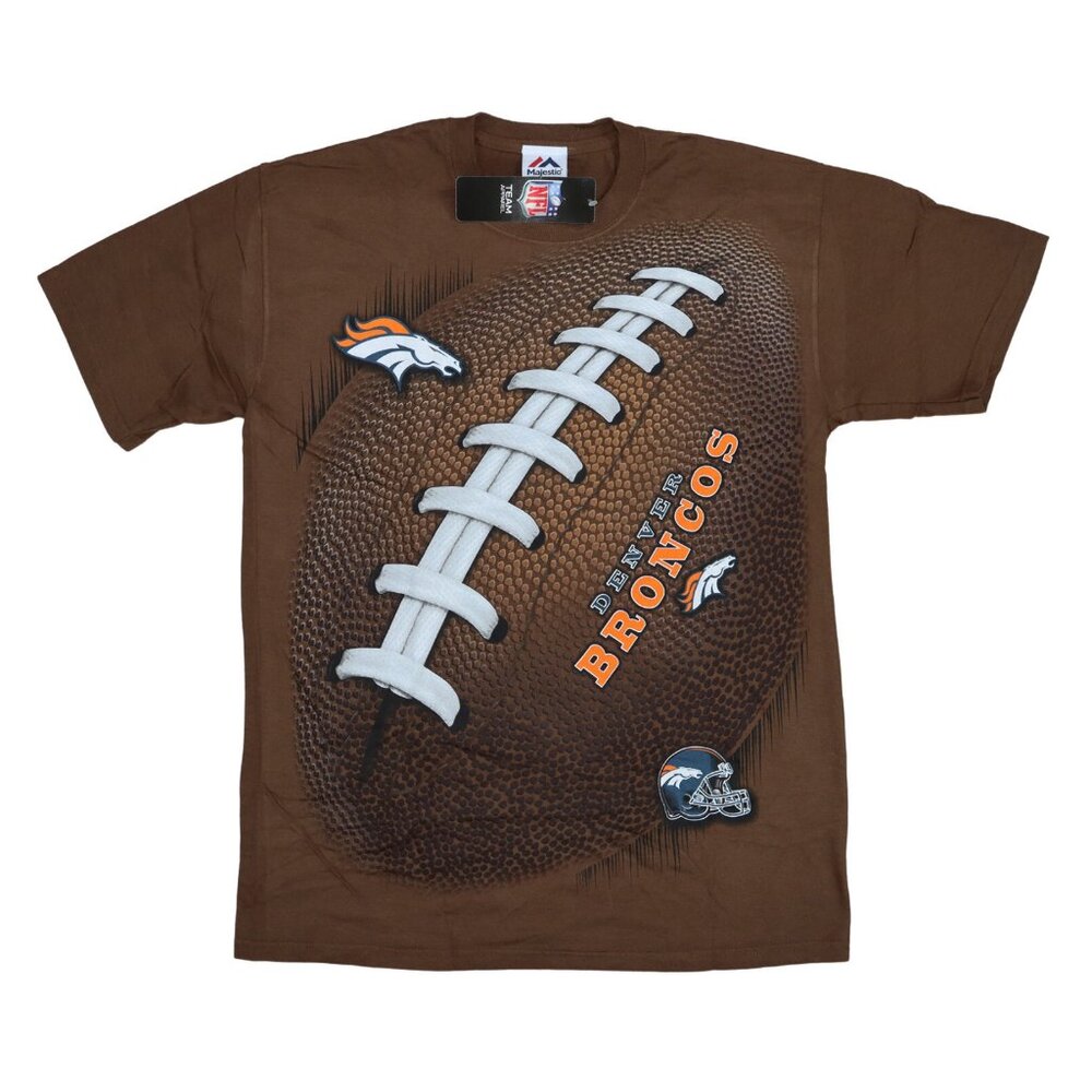 Denver Broncos NFL Football Liquid Blue Touchdown Crew Neck Men's T-Shirt NWT